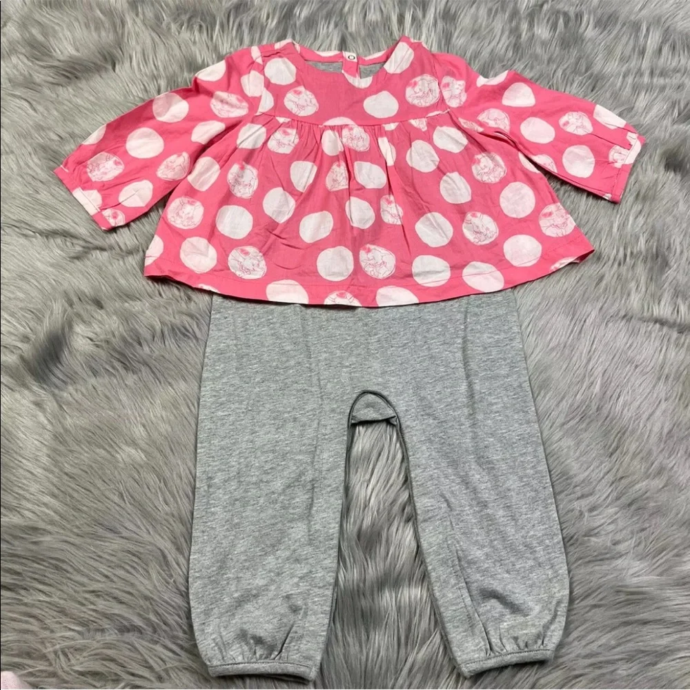 Baby Gap 12-18 Months Dumbo Disney Pink Gray One Piece Romper